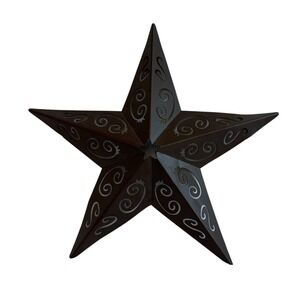 Rustic Metal Barn‎ Star Wall Decor Large Brown Southwestern Country Home Accent
